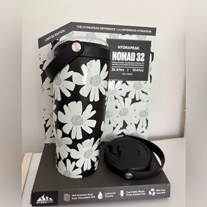 Hydrapeak Nomad 32 Floral Stainless Tumbler - Black & white- limited edition